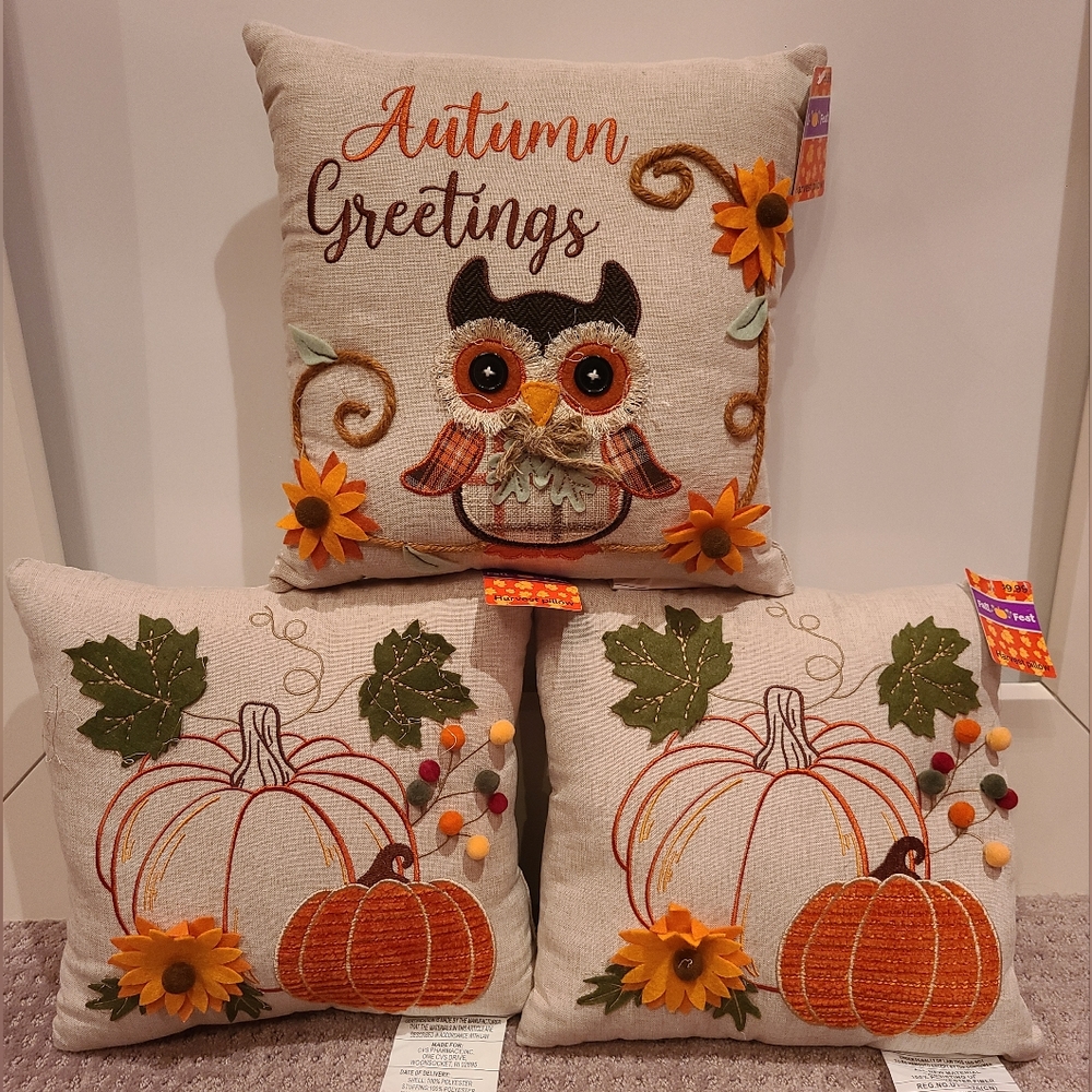 3 Fall accent pillows